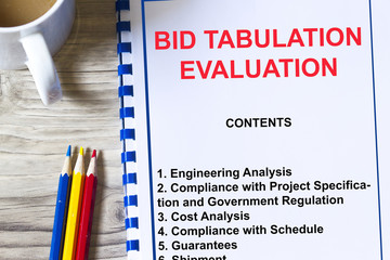 Bid tab analysis concept