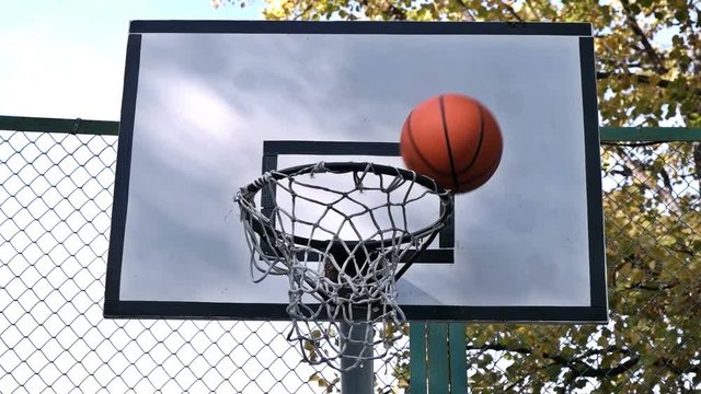 basketball ball misses the basket