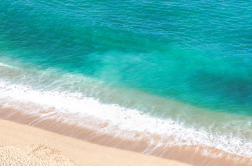 Wave on the sand beach background