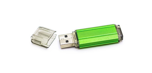 USB flash drive on white background