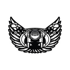 Skull ghodt rider road biker logo mascot design illustration