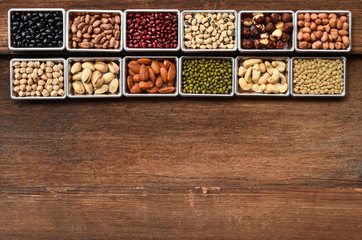 collection of different legumes for background
