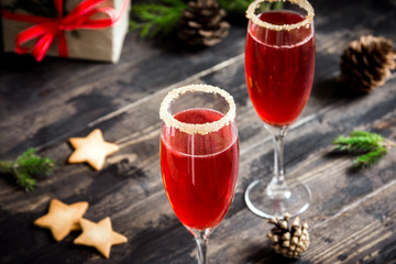 Mimosa cocktail for Christmas
