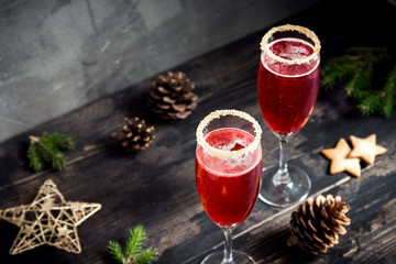 Mimosa cocktail for Christmas