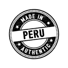 made in peru authentic rubber stamp icon