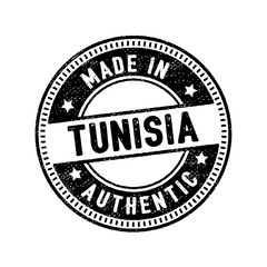 made in tunisia authentic rubber stamp icon