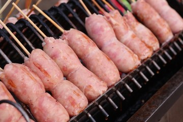 BBQ sausages street food