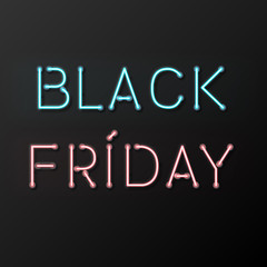 Obraz premium Black Friday Sale Poster with Neon Letters