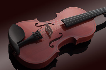 Violin musical instruments of orchestra closeup on black © YB