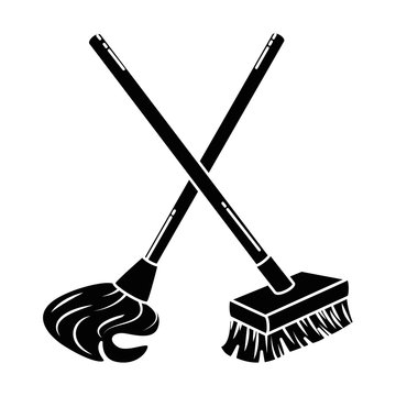 Mop And Brush Icon