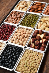 collection of different legumes for background