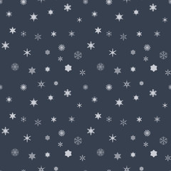 Seamless winter background with snowflakes