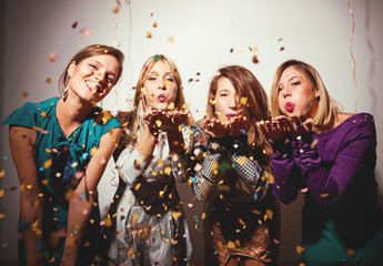 Group of girls having a party 