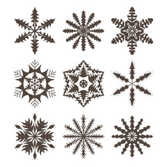Snowflake set for winter design. Vector illustration