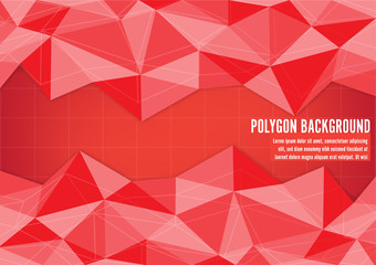 Red Polygonal Mosaic Background, Vector illustration, Creative Business Design Templates