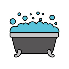 bathtub foam bubbles clean hygiene interior ceramic icon