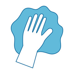 hand wiping with glove