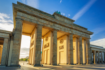 Fototapeta premium The Brandenburg Gate in Berlin at sunrise, Germany