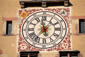 horloge de Ribeauvillé, Alsace, France