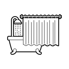 bathroom bathtub shower water curtain interior