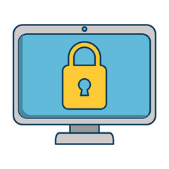 computer display with padlock