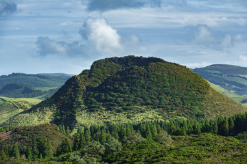 Fototapeta na wymiar Top of Volcano crater in Azores islands, Terceira