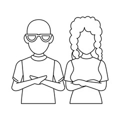 couple casual avatars characters