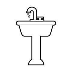 home sink for toilet bathroom ceramic vector illustration