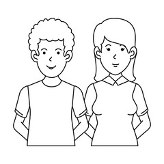 couple casual avatars characters