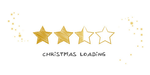 Ladebalken Weihnachten Vekror Illustration mit goldenen Sternen auf weißem Grund