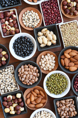 collection of different legumes for background