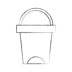 trash can bathroom tool plastic cleaning vector illustration