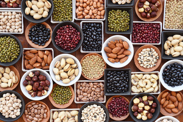 collection of different legumes for background