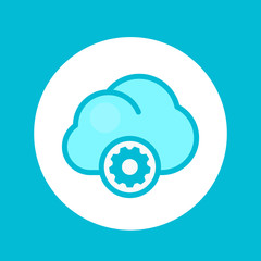 cloud computing icon isolated on white, in flat style with outline