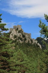 french castle of Puilarens in Aude, Occitanie in south of France