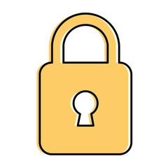 safe padlock isolated icon