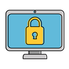 computer display with padlock