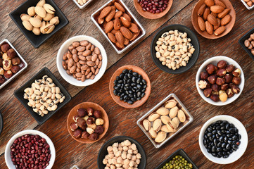 collection of different legumes for background