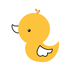 cute rubber duck toy bathroom kid vector illustration