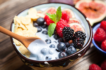 Delicious blueberry and fig yoghurt