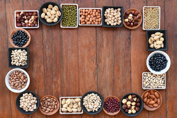 Obraz na płótnie Canvas collection of different legumes for background