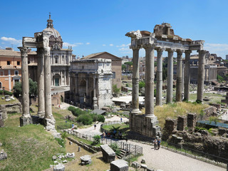 19.06.2017, Rome, italy: Beautiful view of Ruins of famous Roman Forum