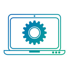 laptop computer with gear