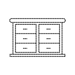 furniture bathroom drawers cabinet wooden vector illustration