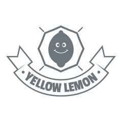 Yellow lemon logo, vintage style