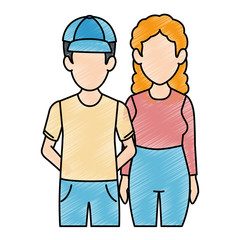 couple casual avatars characters