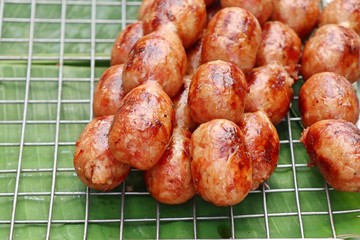 BBQ sausages street food