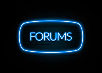 Forums  - colorful Neon Sign on brickwall