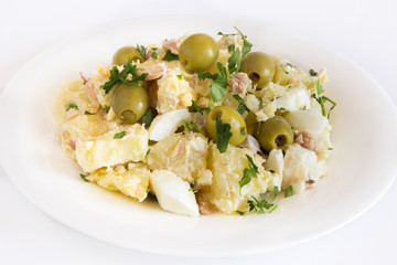 Potato salad with egg and mayonnaise sauce.