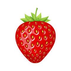 Strawberry 3d vector icon.